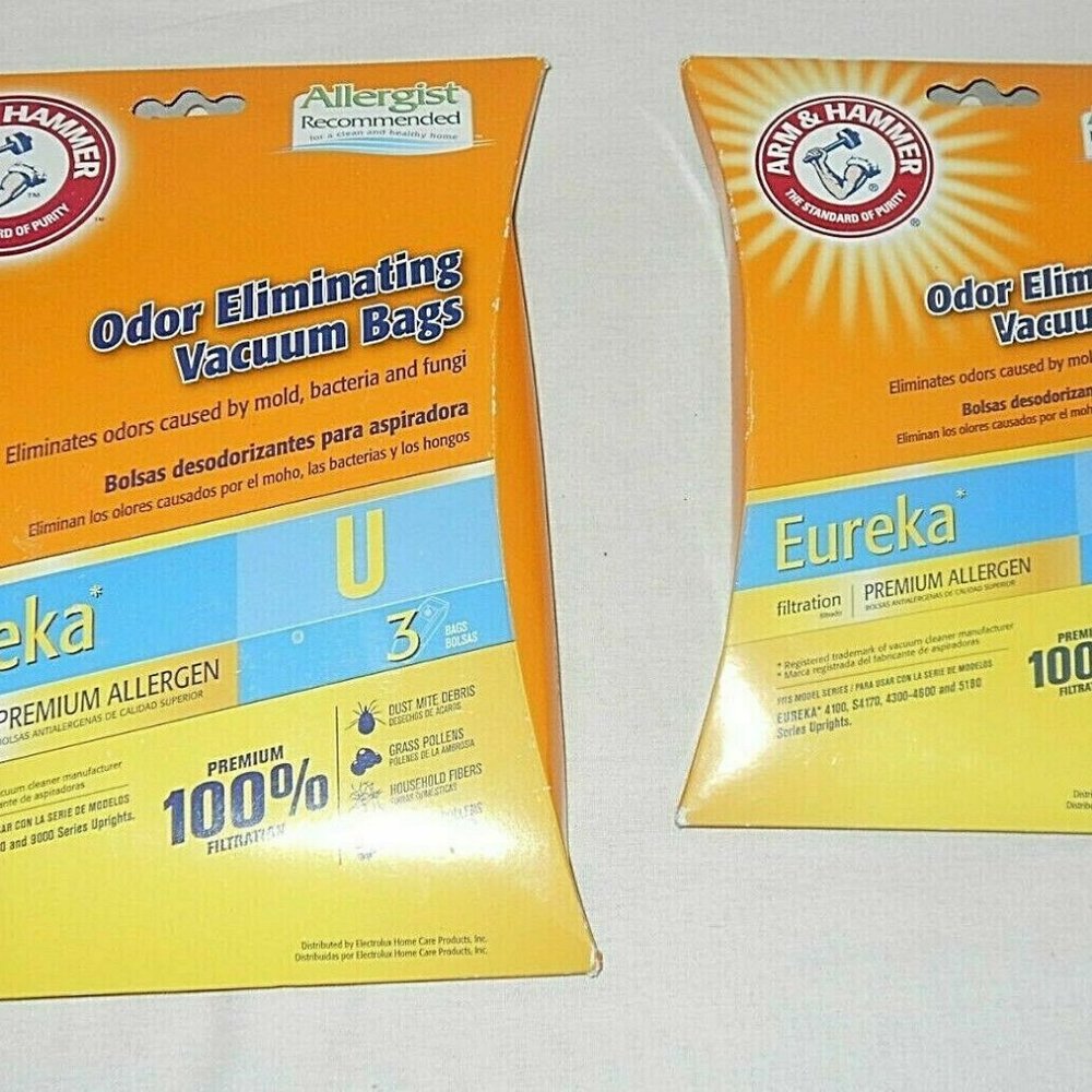 4 Arm & Hammer Eureka Style U & AA Allegen Odor Eliminating Vacuum Cleaner Bags